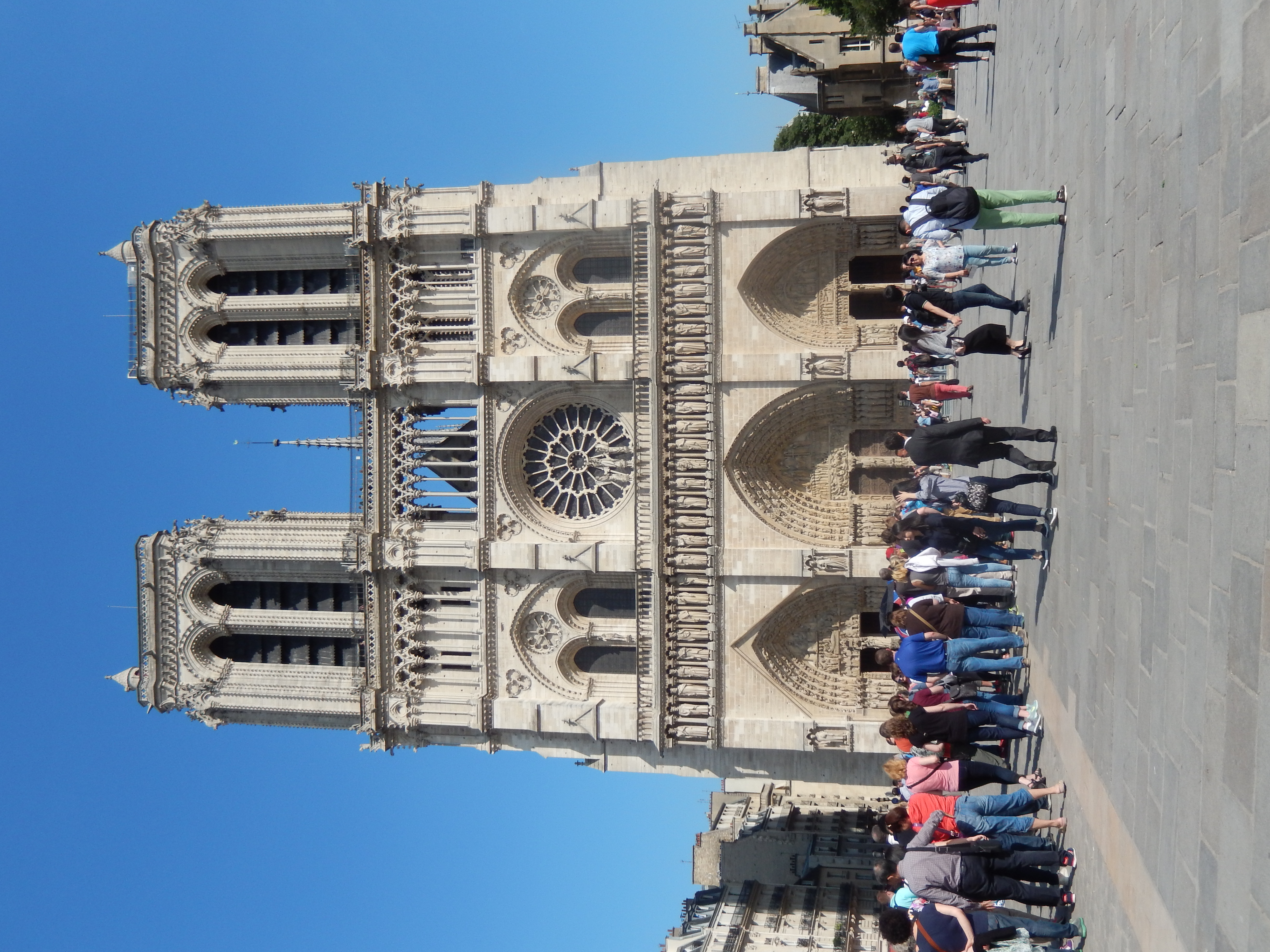 Front view of Notre Dame Cathedral Front view of Notre Dame Cathedral