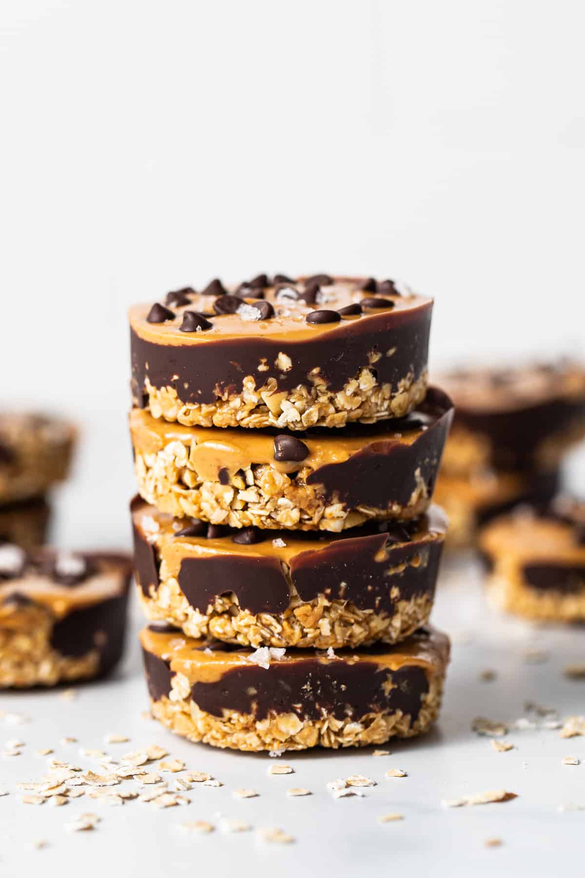 Triple Layer Peanut Butter Oat Cups