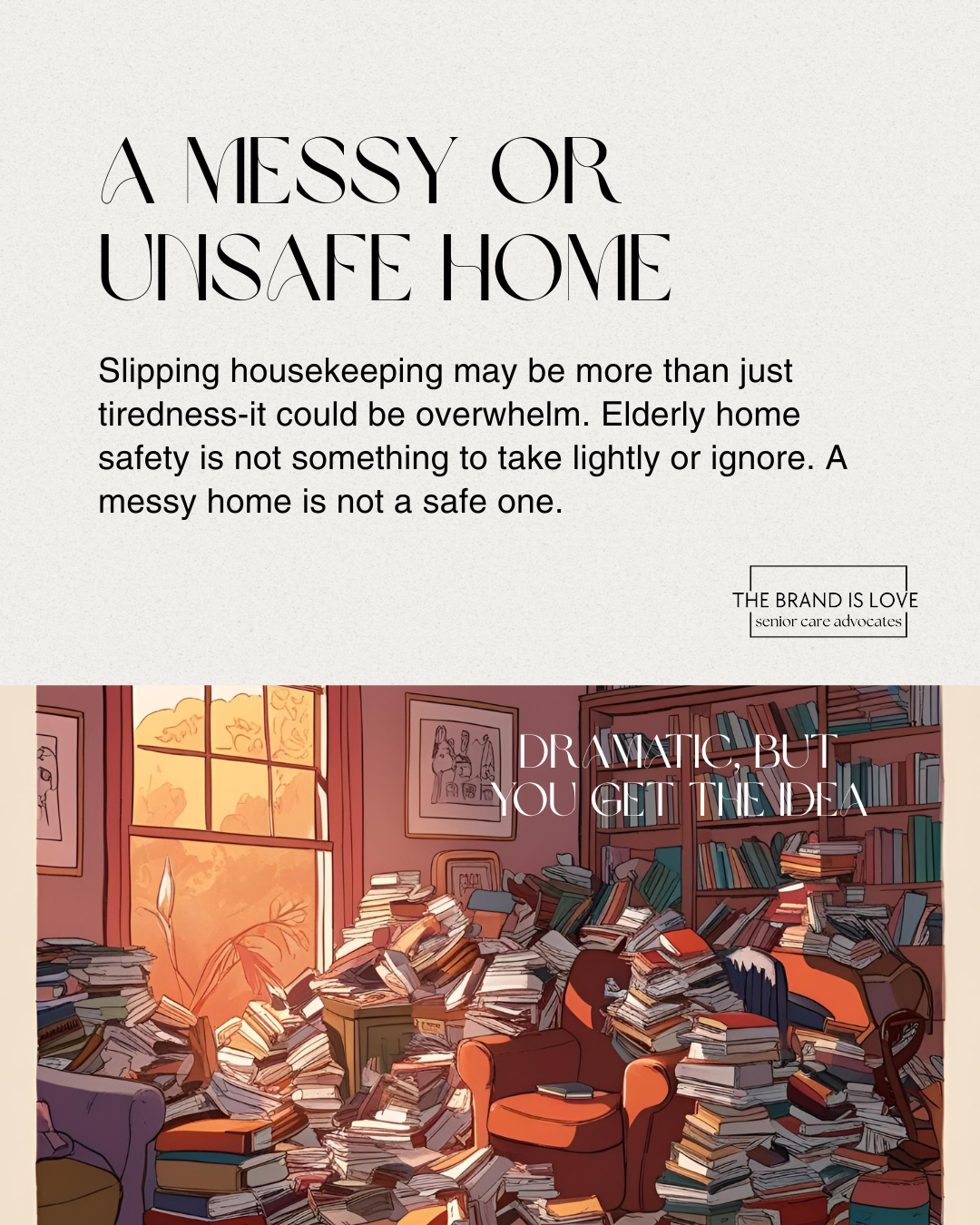 Image of a messy and unkept room to showcase the warning sign of a cluttered home that it is time to consider assisted living. Image of a messy and unkept room to showcase the warning sign of a cluttered home that it is time to consider assisted living.