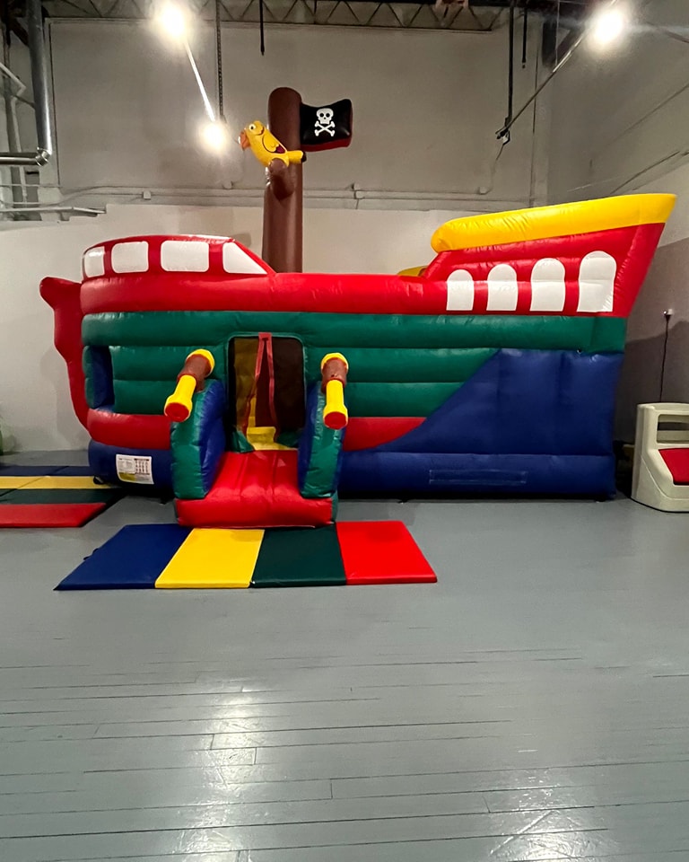 An inflatable pirate ship placescape