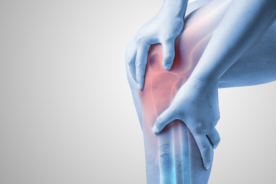Depiction of knee joint pain