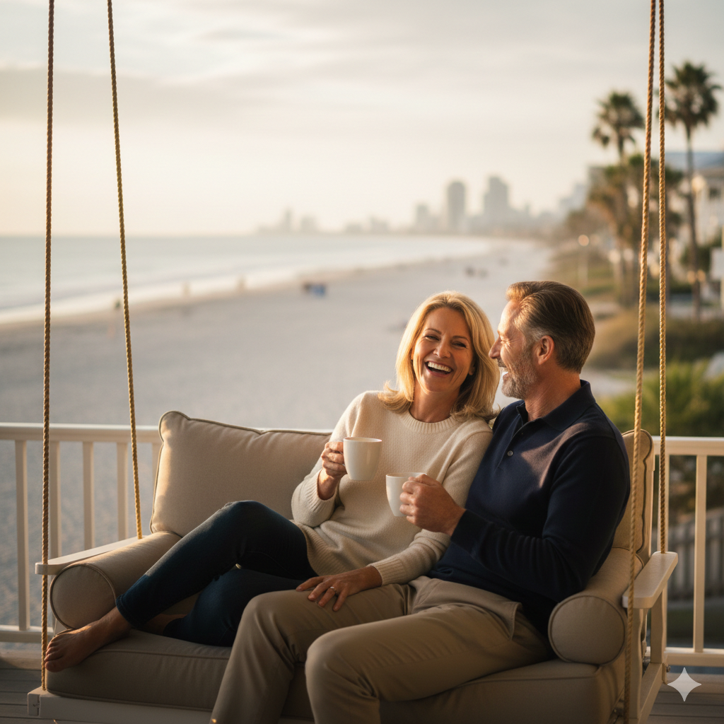 Couple having coffee together