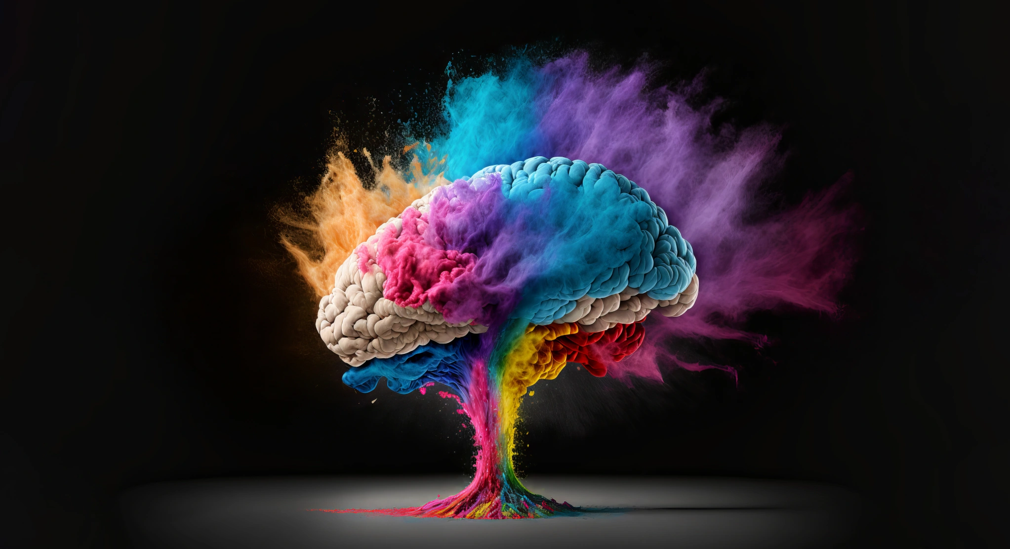 Concept art of a human brain exploding with knowledge and creativity. generative ai.
