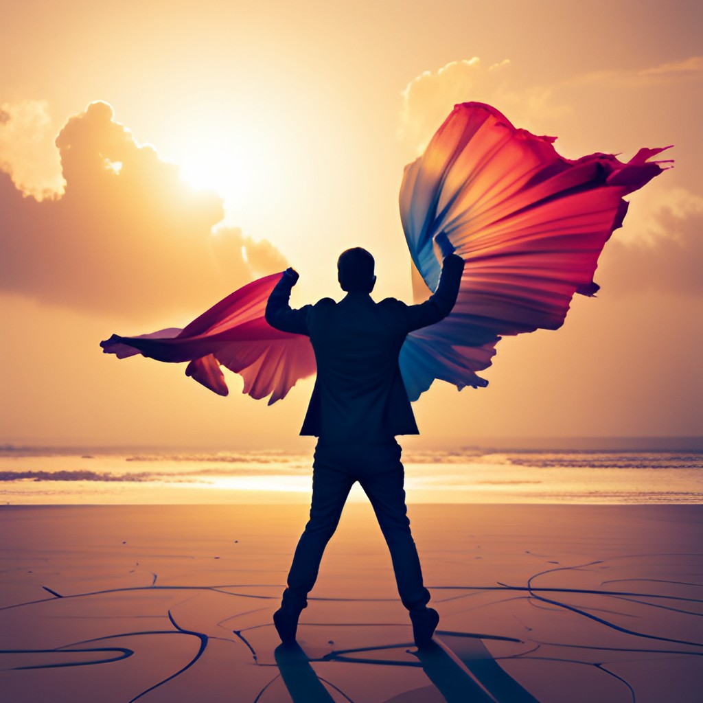 Man with flags