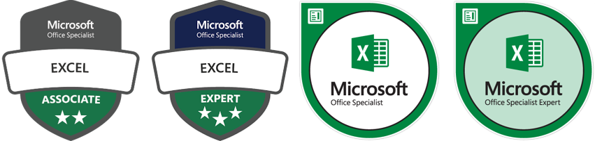 Microsoft Office Specialist Excel Associate and Excel Expert Badges