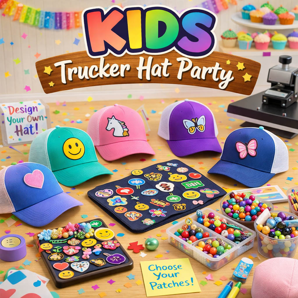 Kids trucker hat party 