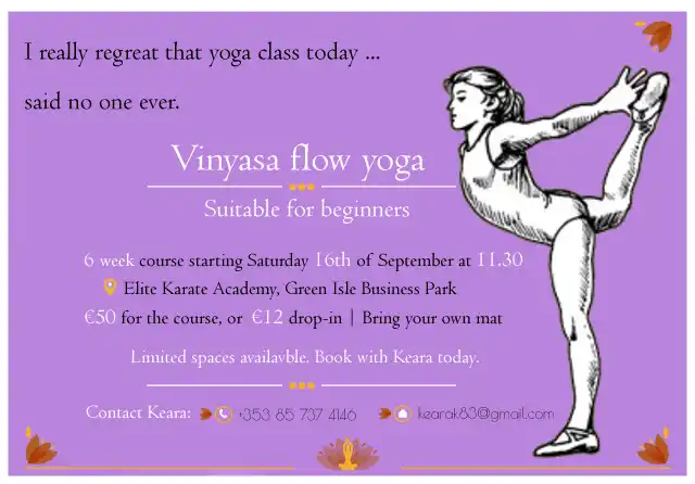 VINYASA FLOW YOGA STARTING SOON