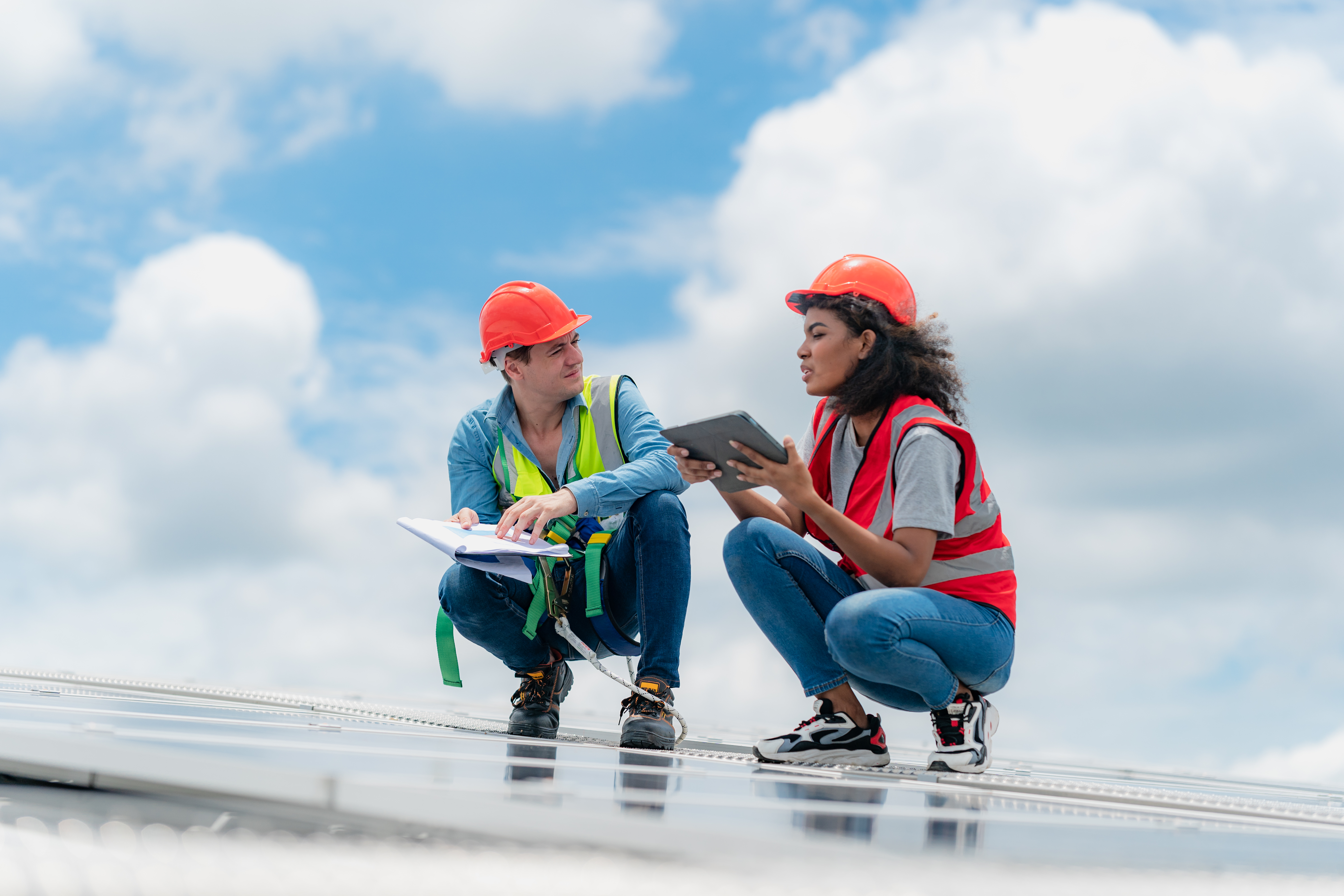 Roof inspection photos showing storm damage evidence