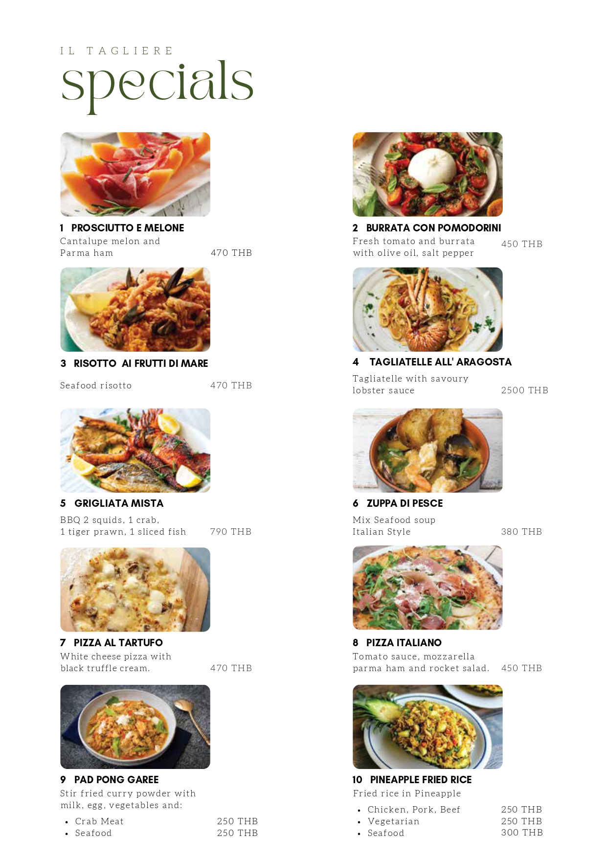 Customized Menus