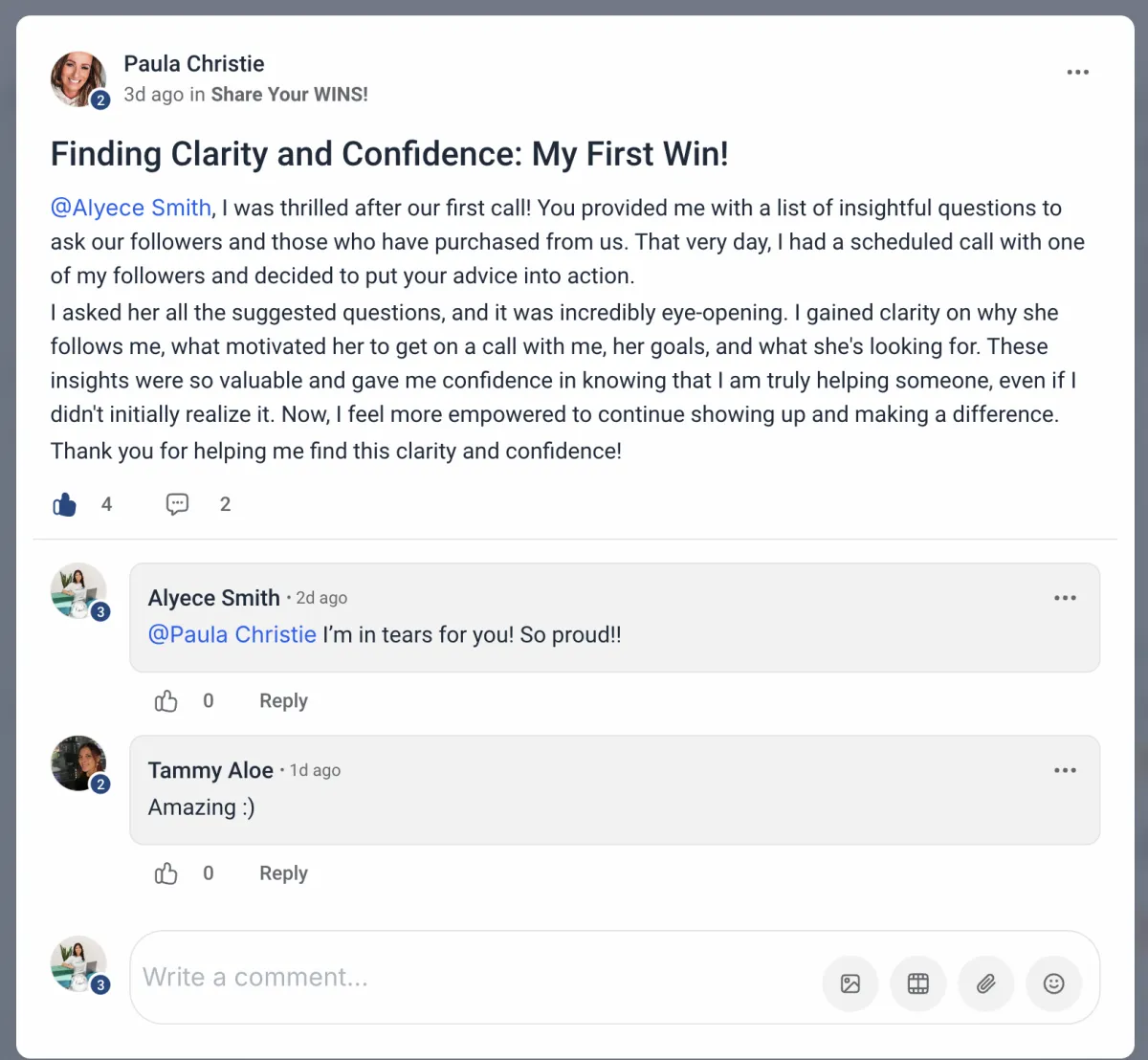 ADHD Membership testimonial from successful entrepreneur - Alyece Smith 5