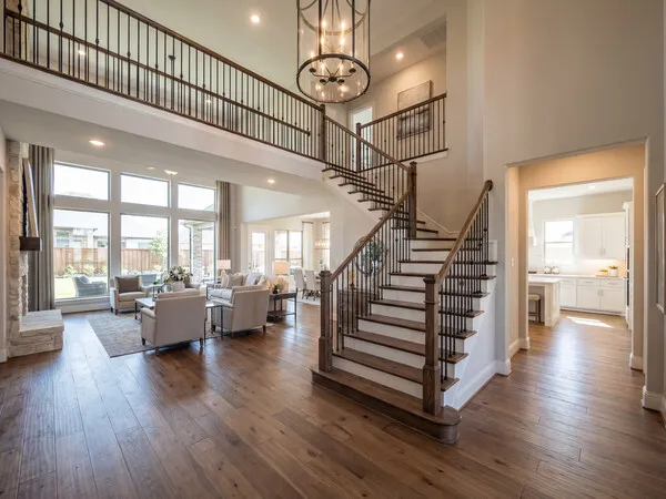 Modern South DFW home entryway and living area