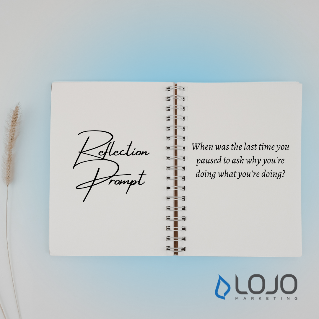 Reflection Prompt: When was the last time you paused to ask why you're doing what you're doing? Reflection Prompt: When was the last time you paused to ask why you're doing what you're doing?
