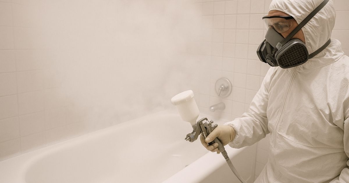 man in protective gear uses spray gun man in protective gear uses spray gun