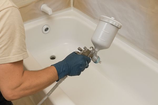 man reglazing bathtub man reglazing bathtub