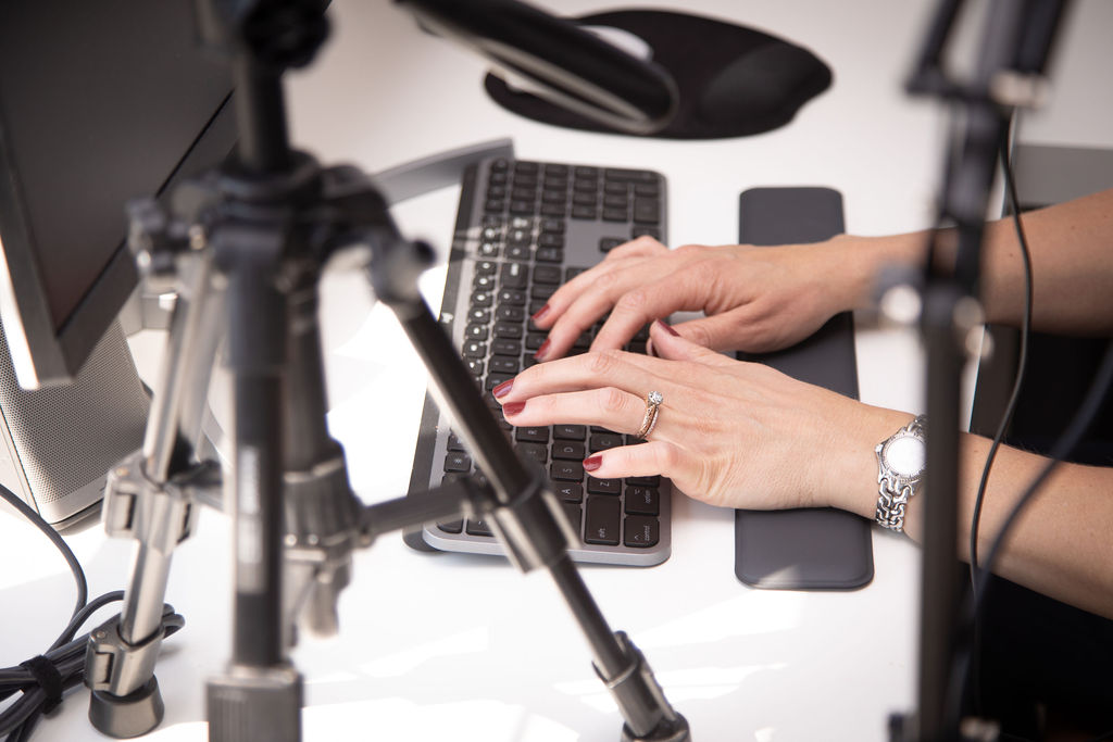 Typing on a keyboard