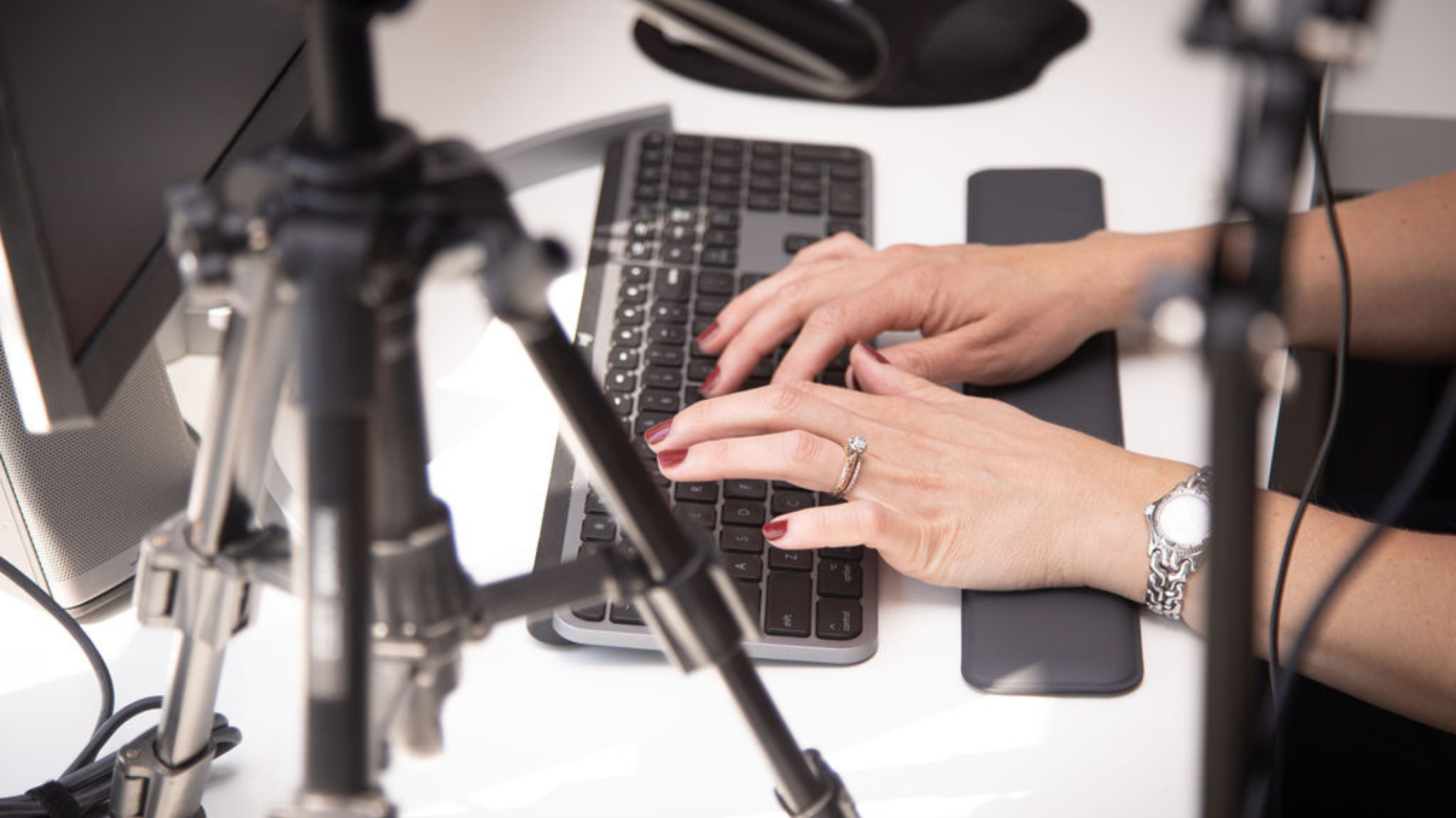 Typing on a keyboard