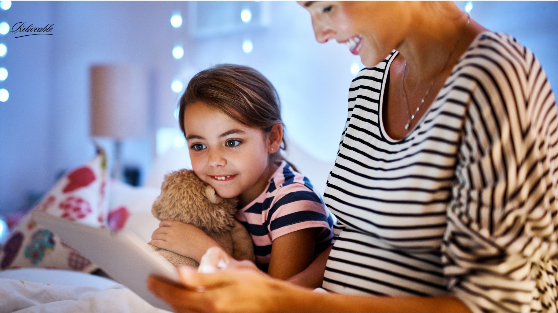 A child listening to a ReLiveable Legacy Voice Message, connecting with their grandfather’s stories.