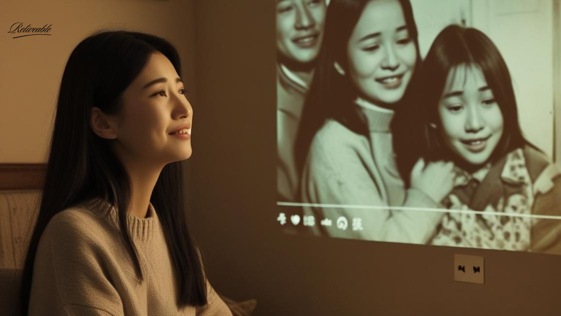 A family cherishing a ReLiveable hospice voice memorial, connecting through their loved one’s voice and messages.