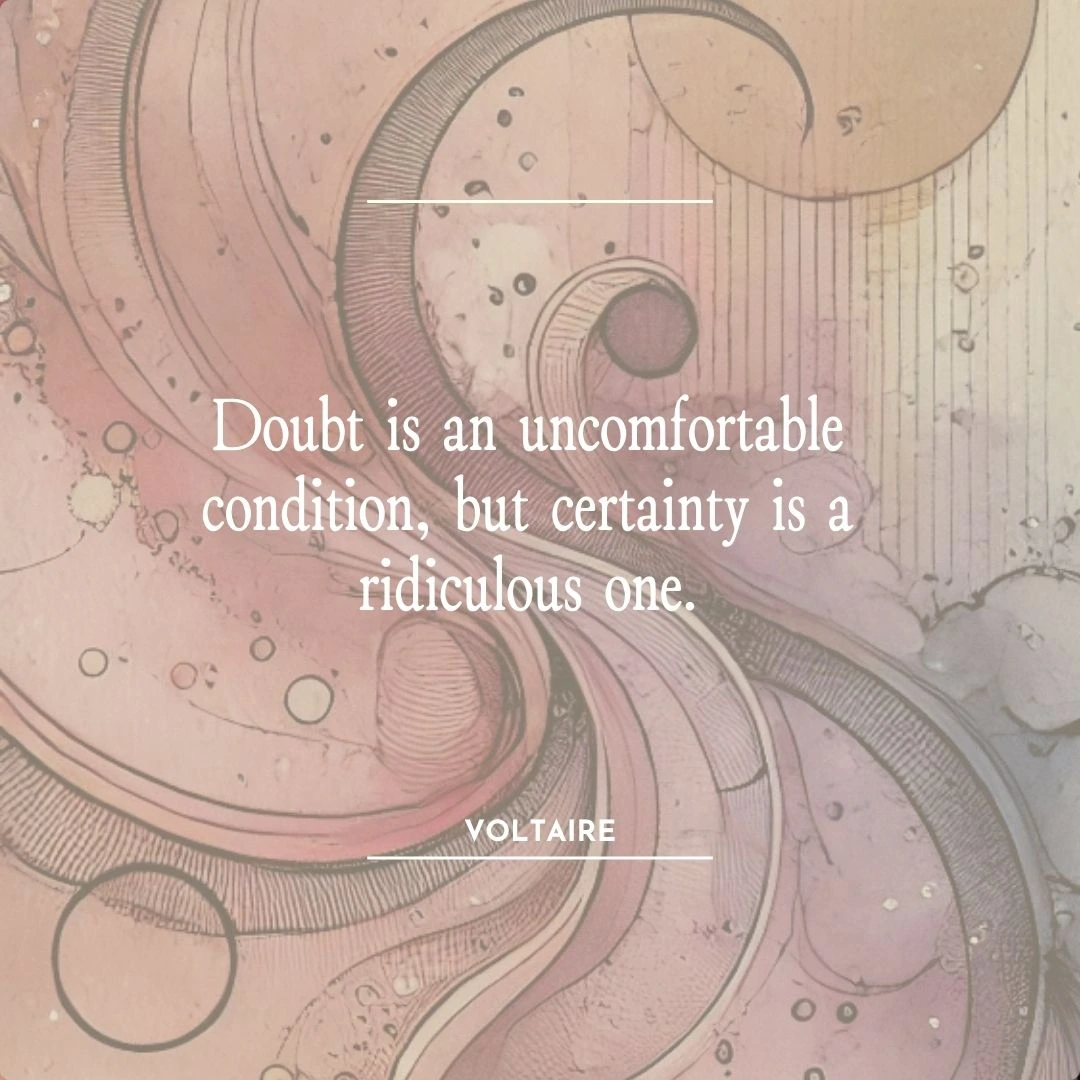 Quote related to the transiting Sun in Gate 63 Doubt within the Human Design system, highlighting its impact on entrepreneurs Quote related to the transiting Sun in Gate 63 Doubt within the Human Design system, highlighting its impact on entrepreneurs