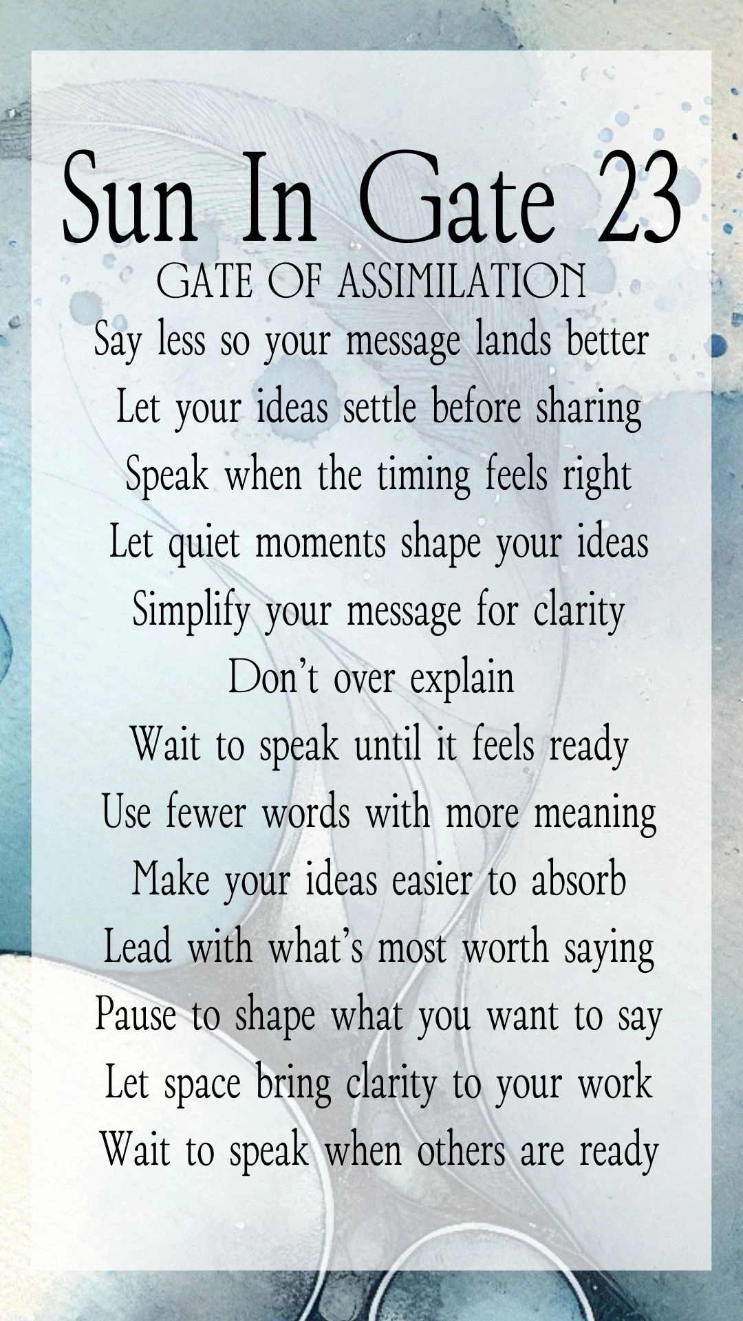 Text Graphic about Gate 23 Assimilation in Human Design, focusing on actions for online entrepreneurs and business growth Text Graphic about Gate 23 Assimilation in Human Design, focusing on actions for online entrepreneurs and business growth