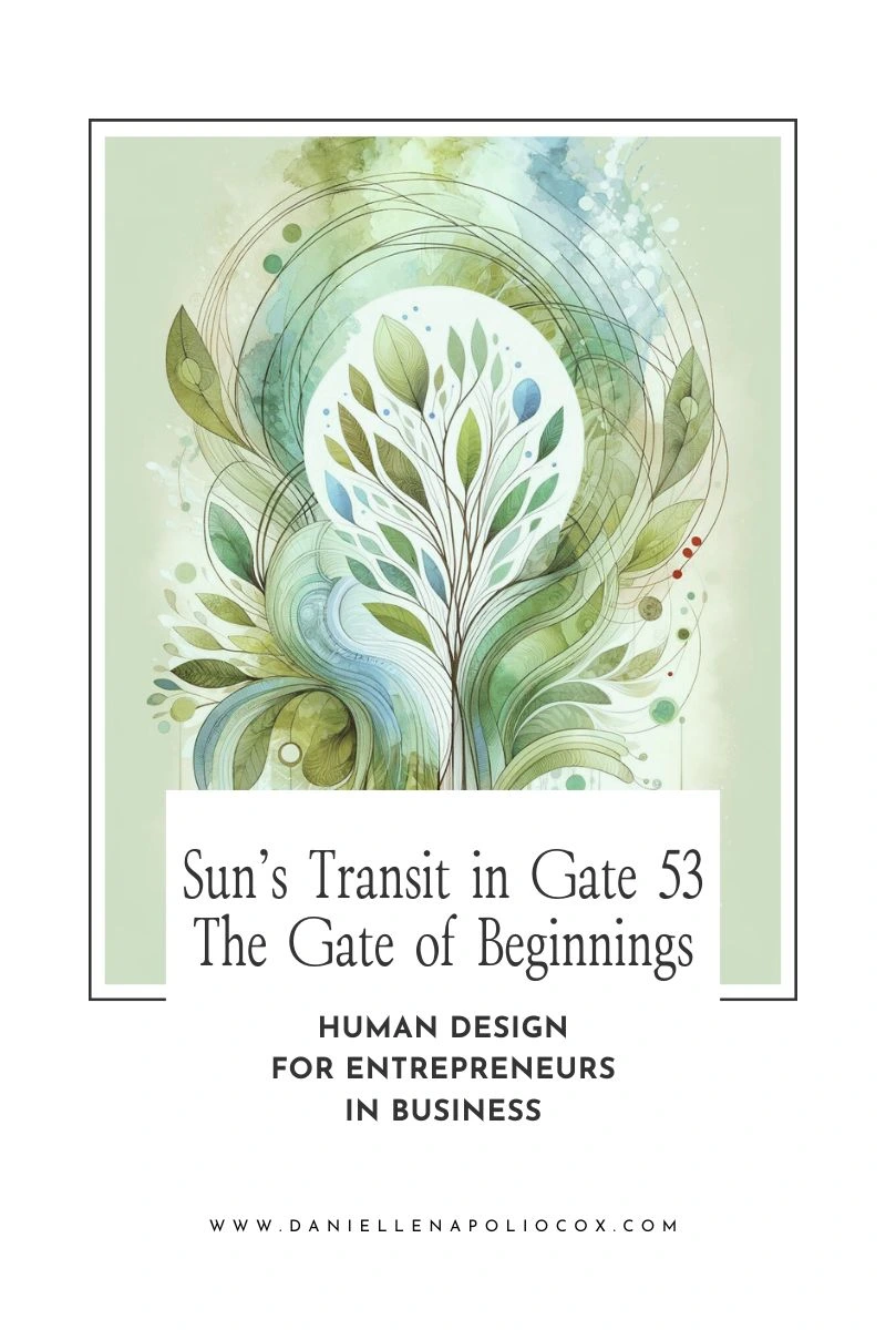 Visual representation of the Sun in Gate 53 Beginnings, with actionable business strategies for entrepreneurs based on Human Design. Visual representation of the Sun in Gate 53 Beginnings, with actionable business strategies for entrepreneurs based on Human Design.