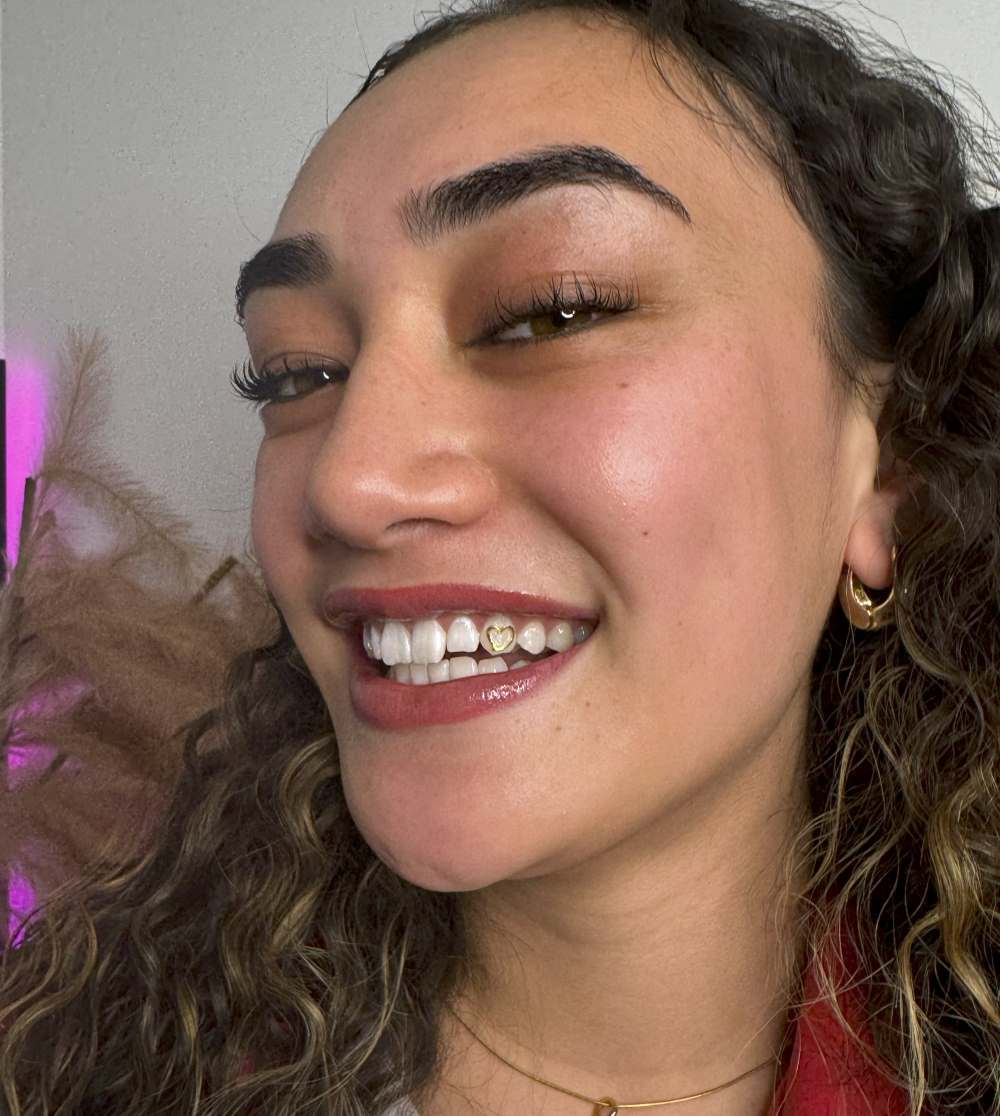 Close up of girl with beautiful white teeth
