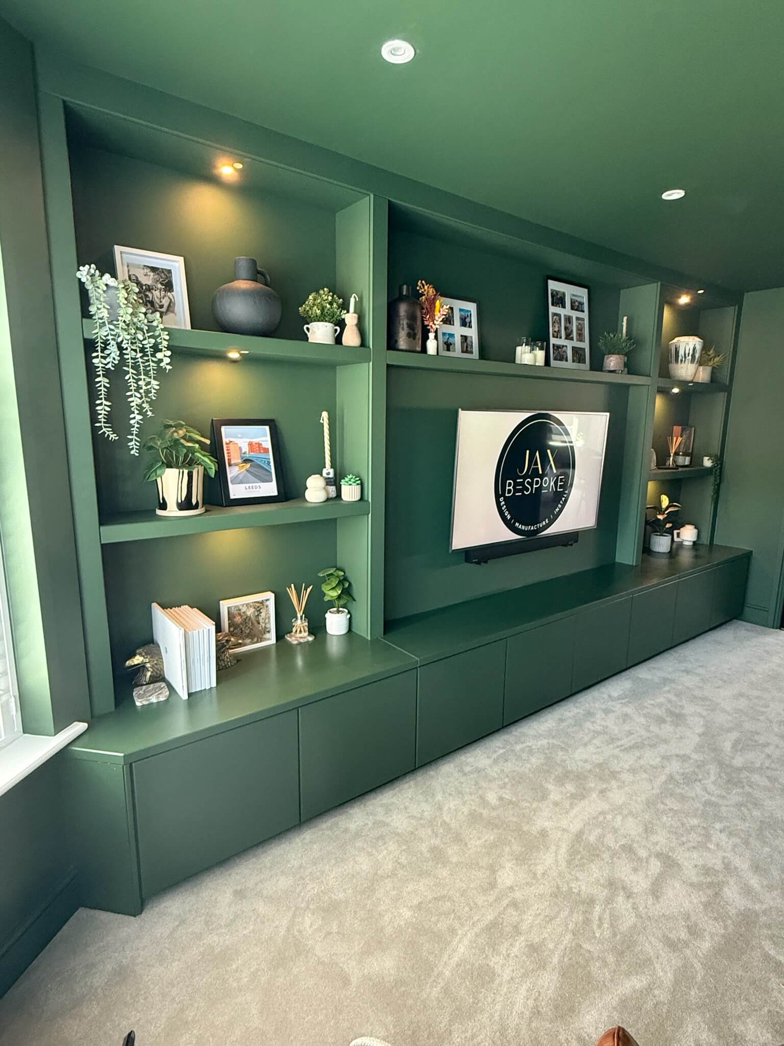 Bespoke Fitted Furniture Media wall designed, manufactured & installed by JAX Bespoke in a Leeds family home Bespoke Fitted Furniture Media wall designed, manufactured & installed by JAX Bespoke in a Leeds family home