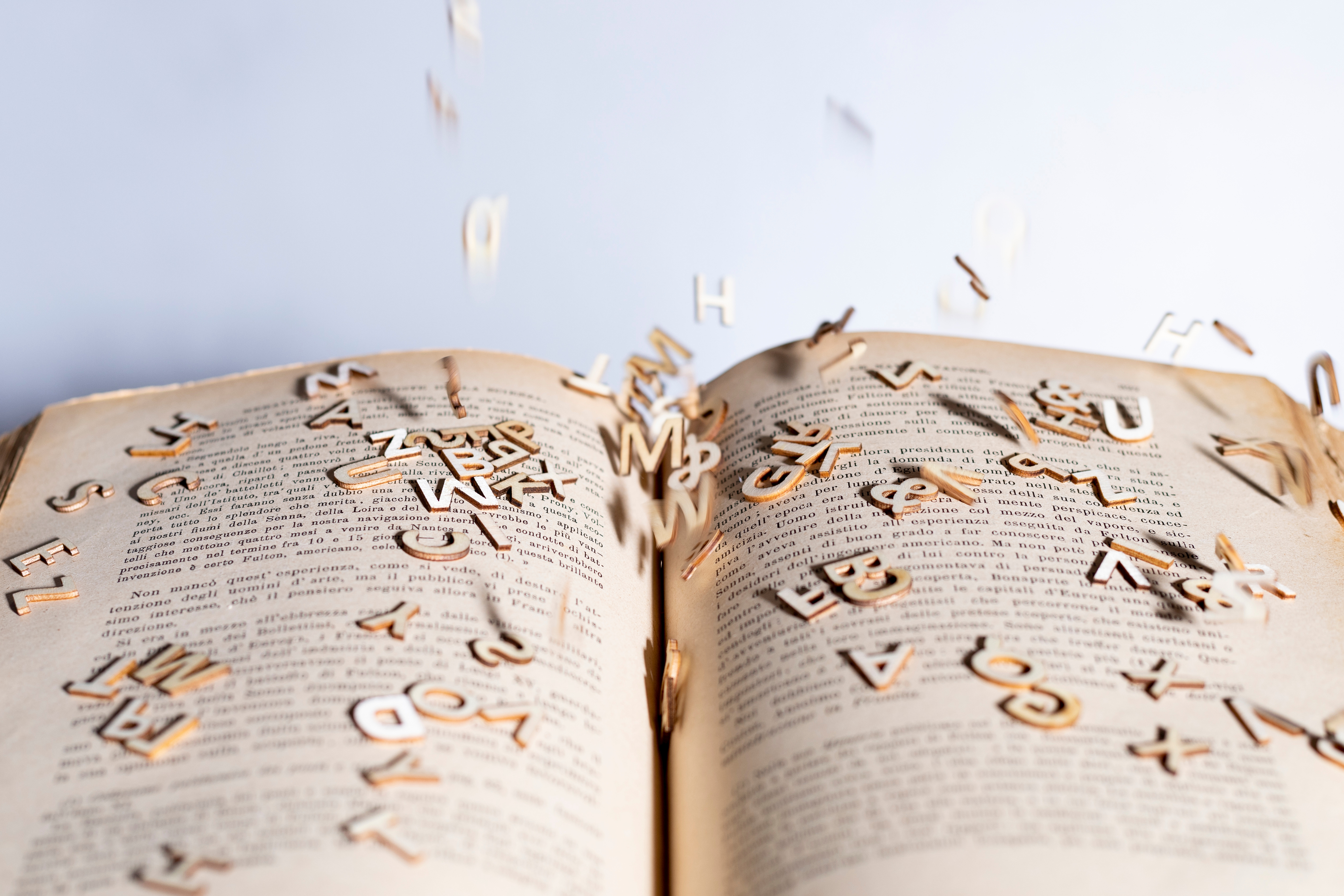 jumbled words on the page