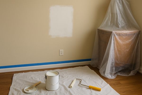 preparing wall with tool painting preparing wall with tool painting