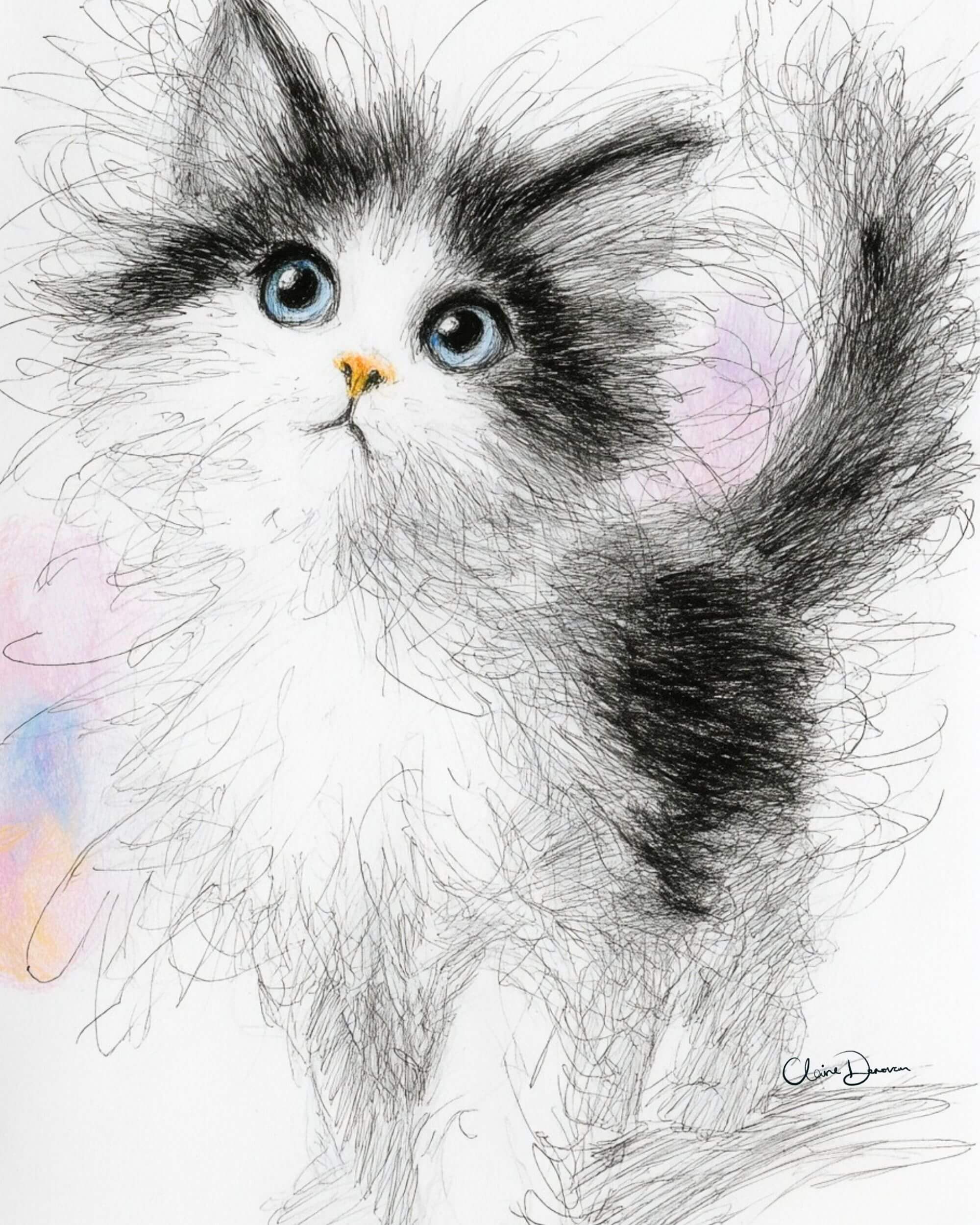 Ink & Soul line pet portrait by Claire Donovan Art
