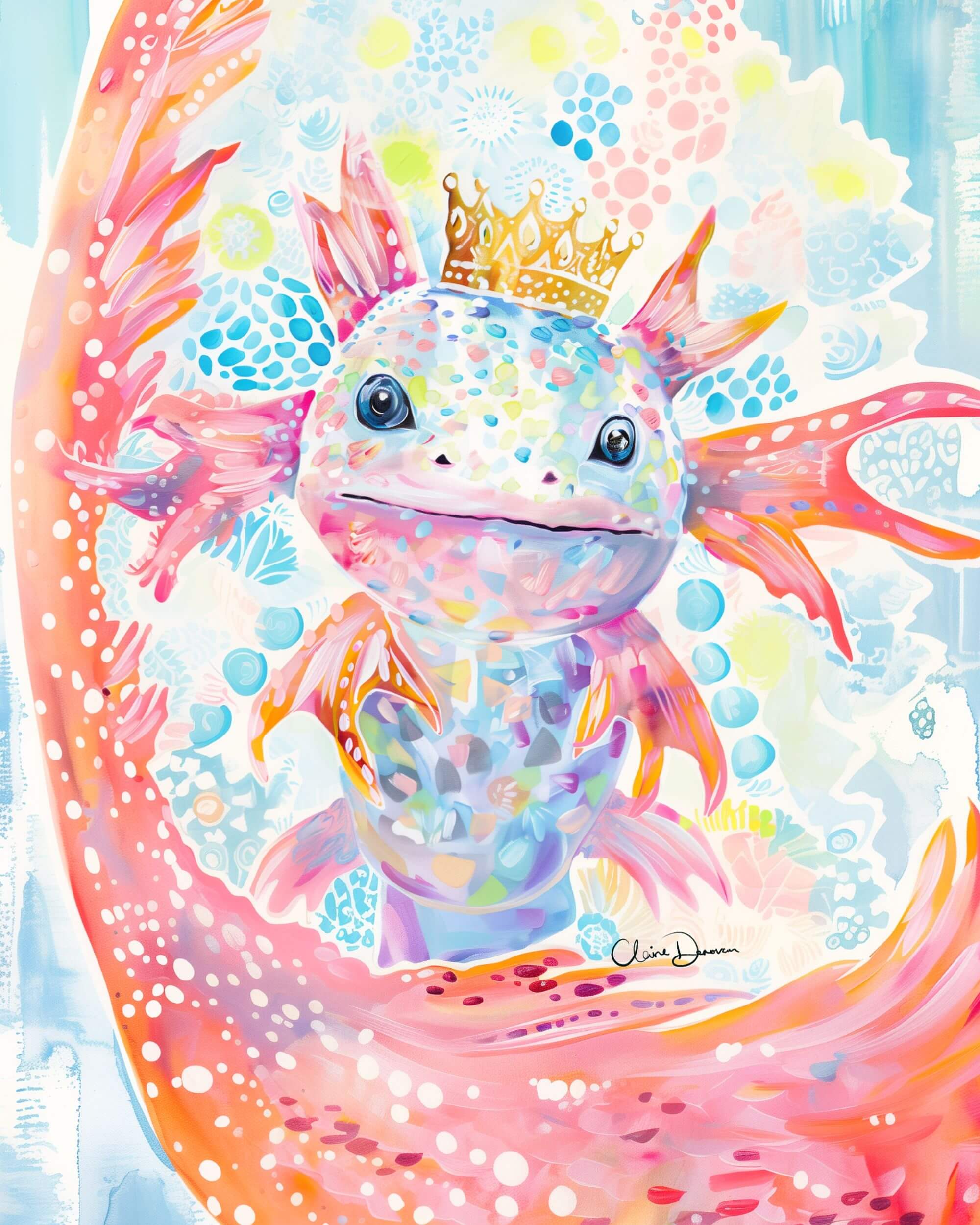 Storybook Bloom pet portrait with florals — Claire Donovan Art