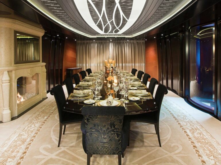 Dining Area on The Whisper Yacht