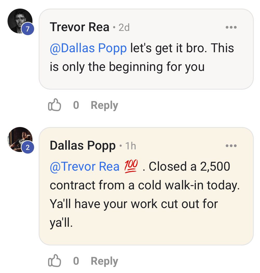 Marketer - got $2500 deal from a walk-in