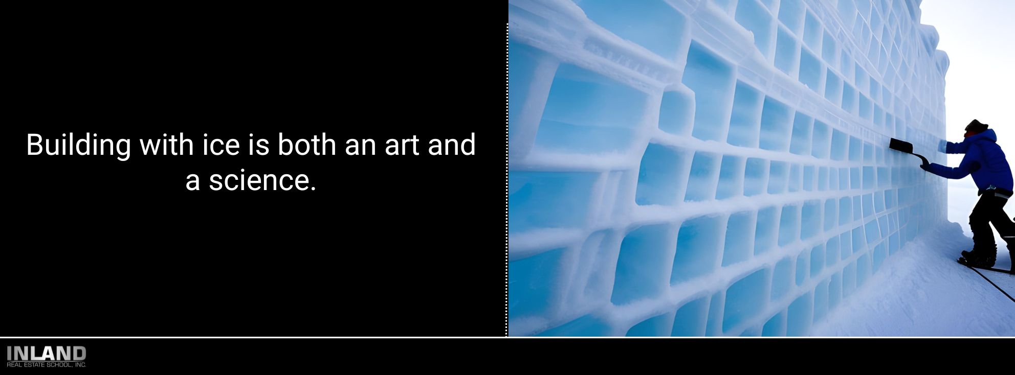 Artists and architects working together, carving intricate designs into the walls of an ice hotel.