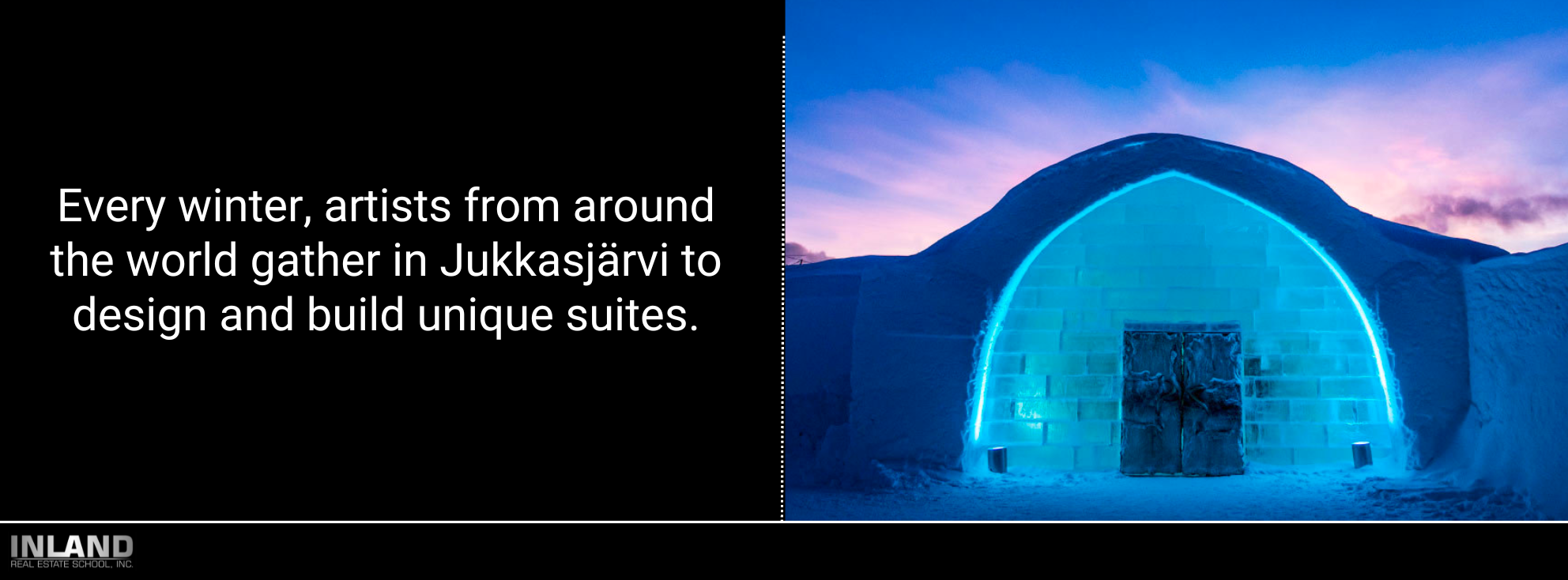 The grand entrance of ICEHOTEL, with guests marveling at the towering ice sculptures.