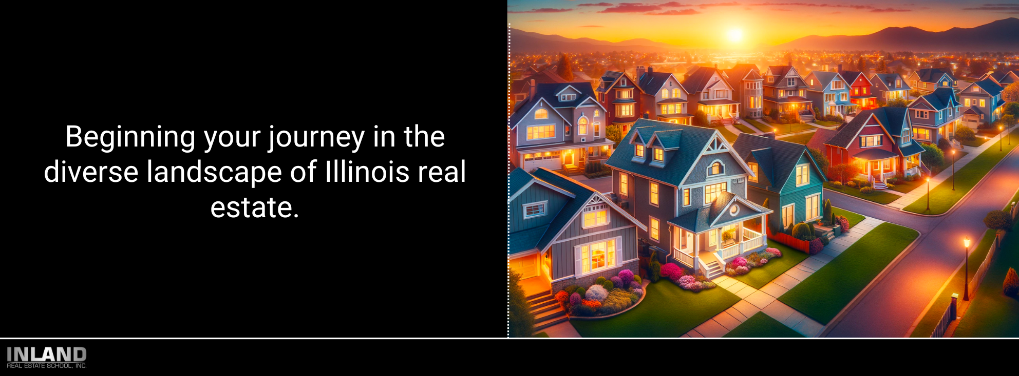 Residential neighborhood in Illinois at dawn, representing real estate opportunities.