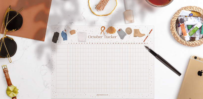 Monthly Tracker printable from Paper Me Pretty stationery