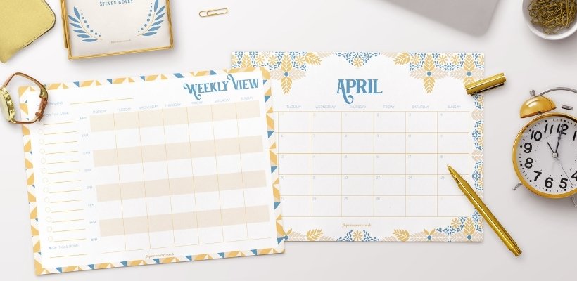 Monthly Calendar and Weekly Planner from Paper Me Pretty stationery