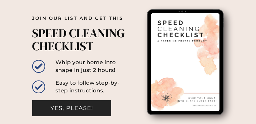 Speed Cleaning checklist