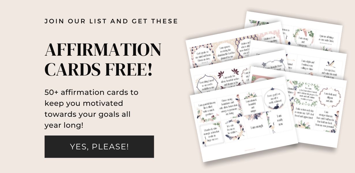 Get these Affirmation Cards to encourage you and help you achieve your goals.