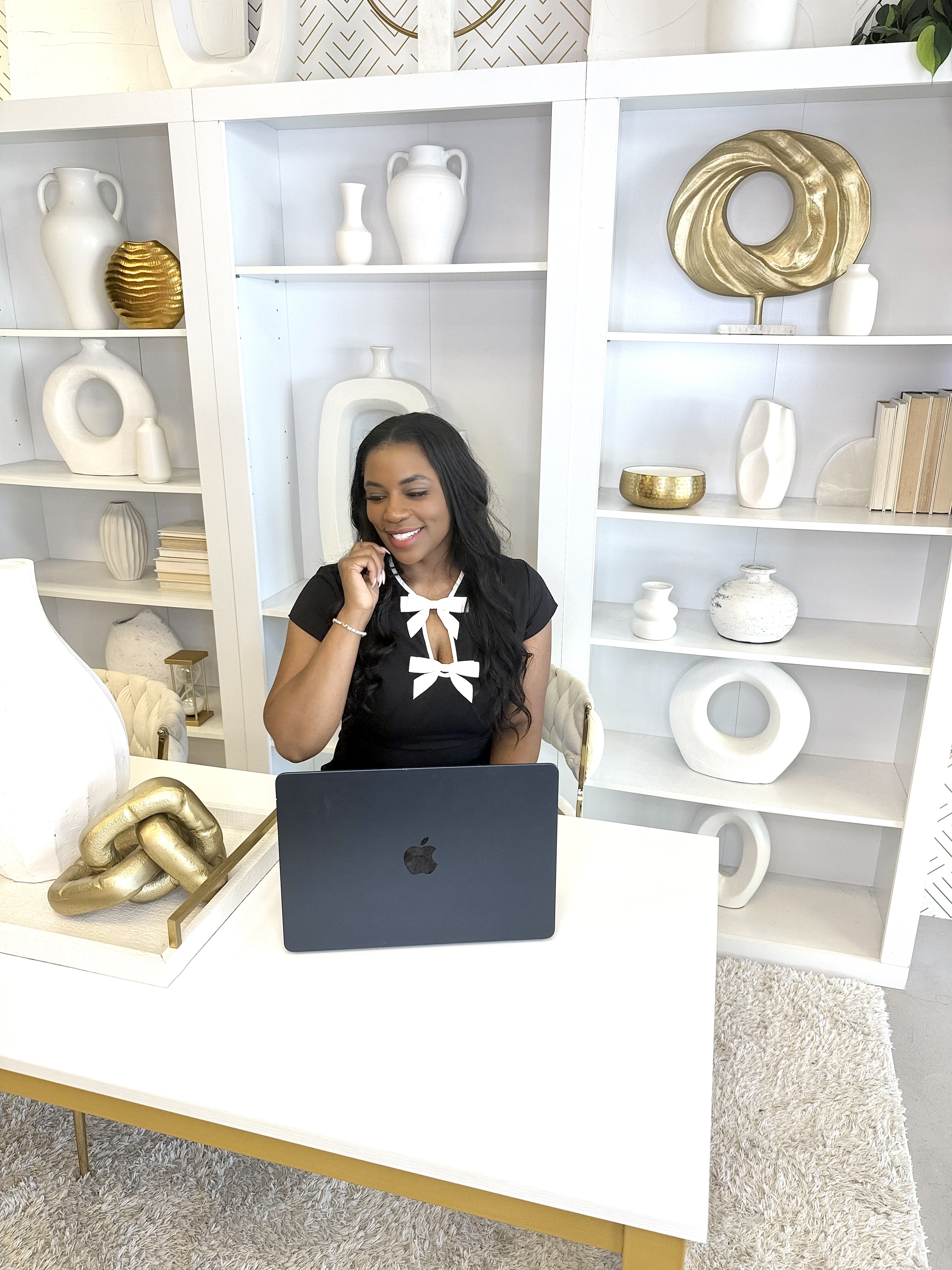 Professional woman working confidently