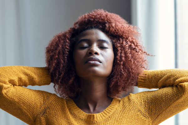 Woman looking stressed