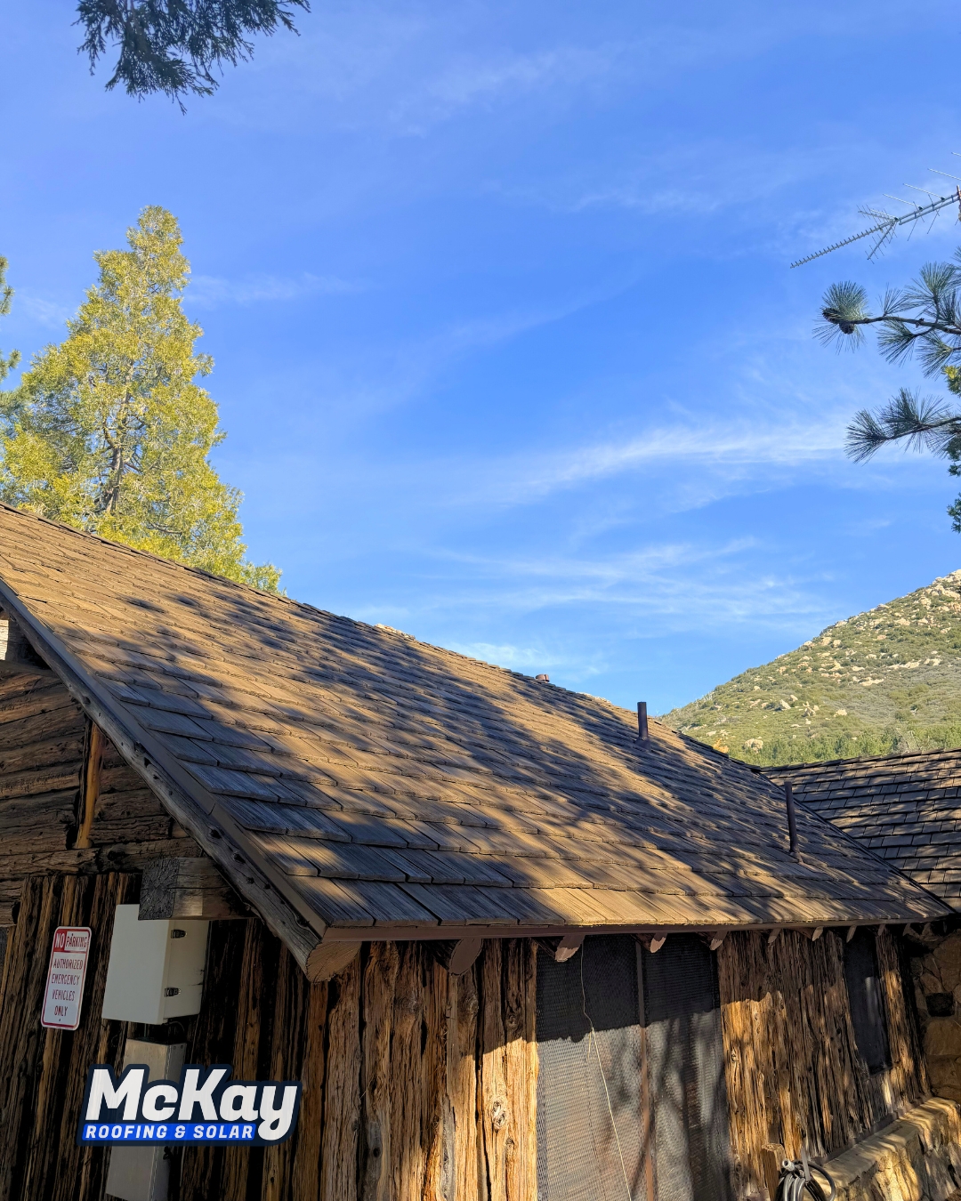 Completed synthetic tile roof at Cuyamaca Park