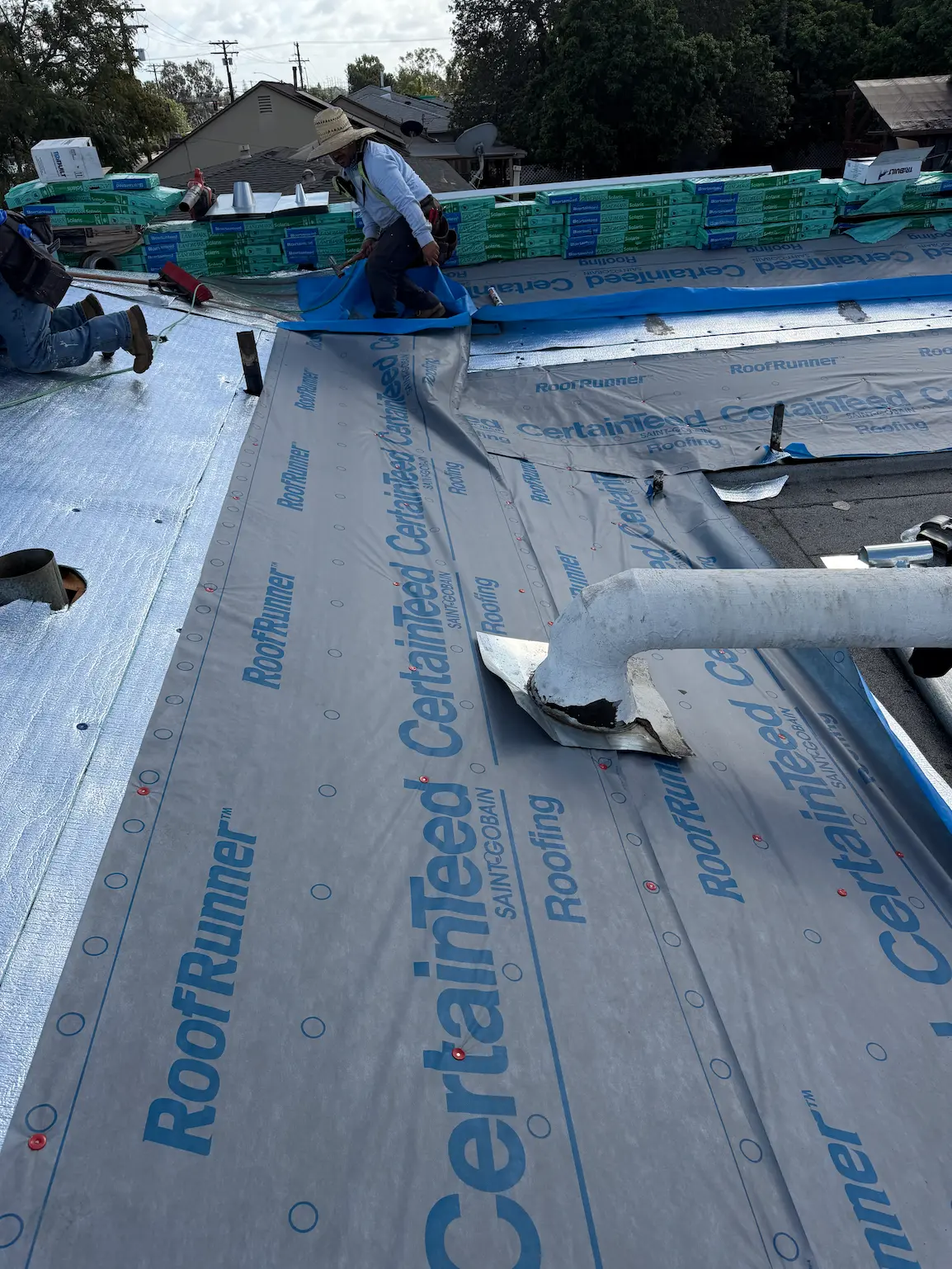 CertainTeed RoofRunner underlayment installation in La Mesa
