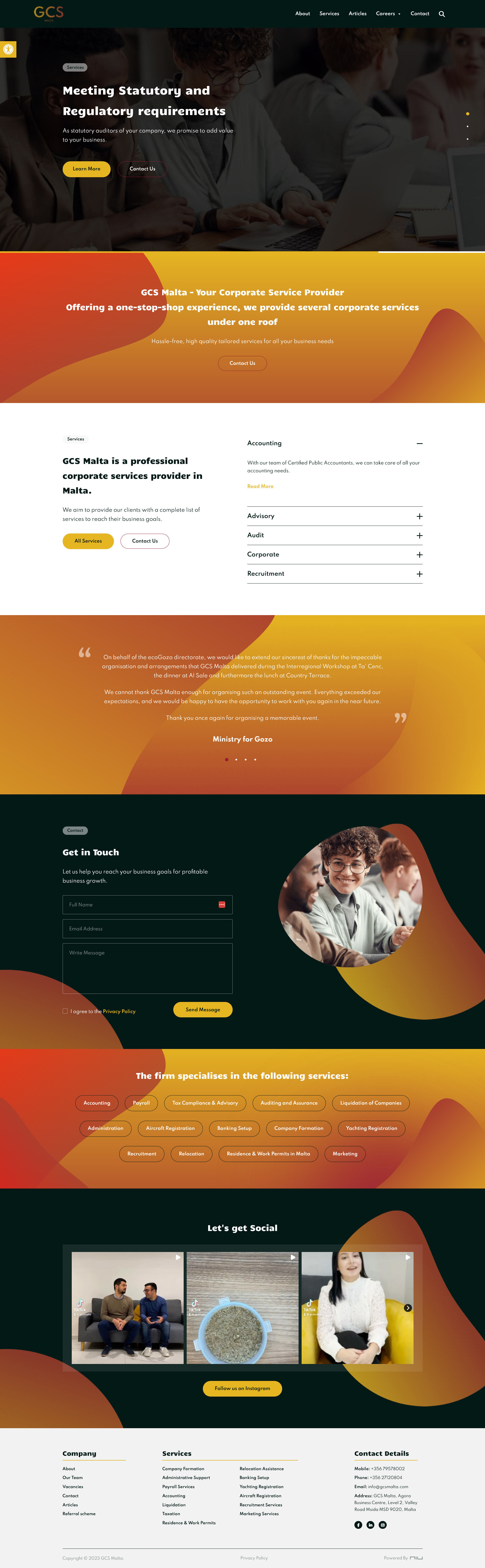 Corporate company website