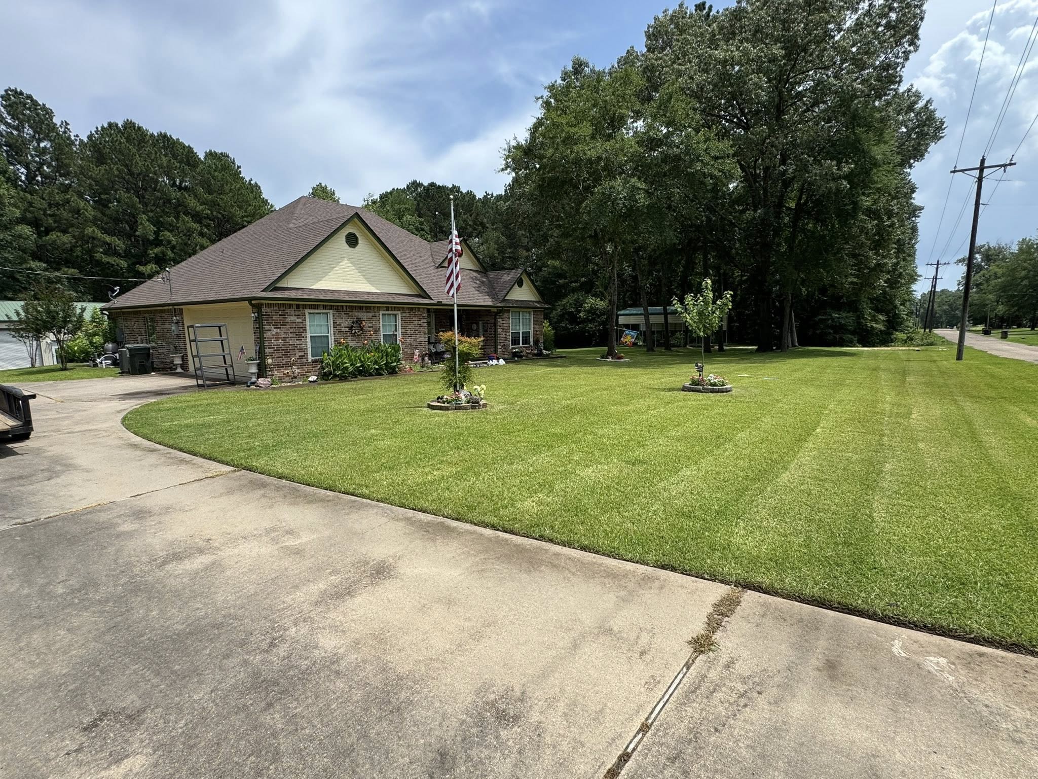 Fresh lawn with edging