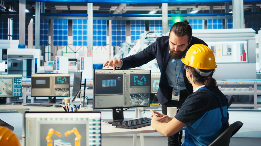 Construction business owner using tech and mentoring strategies to future-proof company against industry changes Construction business owner using tech and mentoring strategies to future-proof company against industry changes