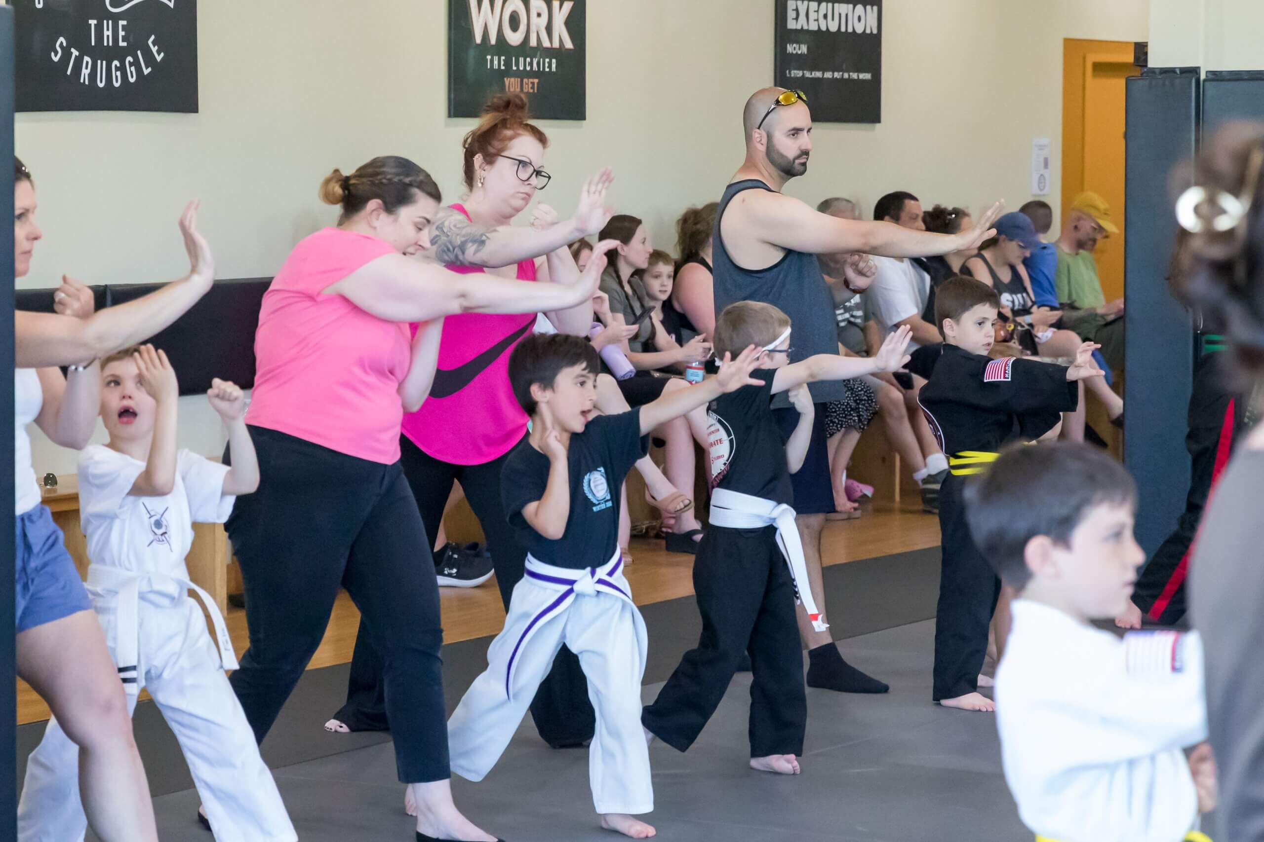 Parent watching child practice
