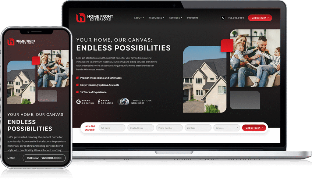 High-converting home service website mockup