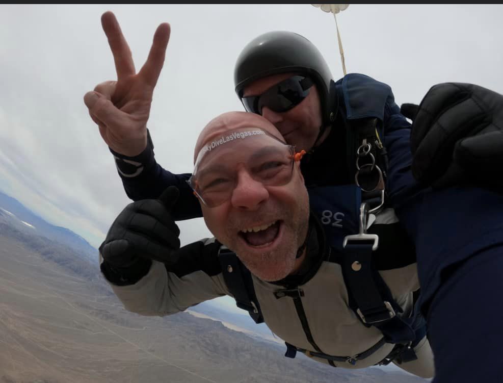 image of me tandem skydiving